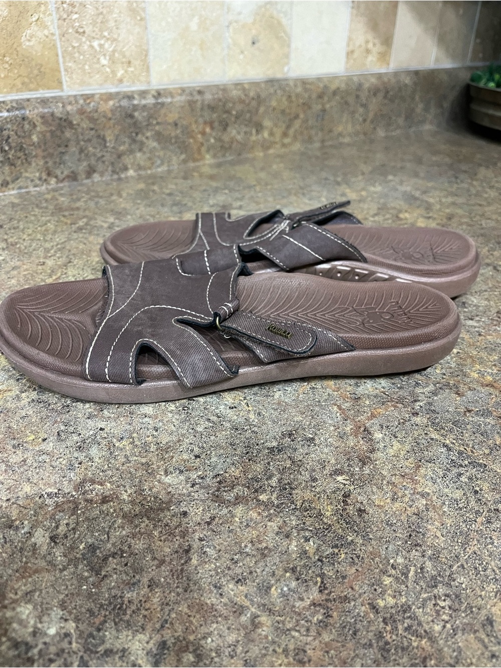 KuaiLu Women’s 11 EU 42 Brown Orthopedic Arch Support Comfort Slide Sandals